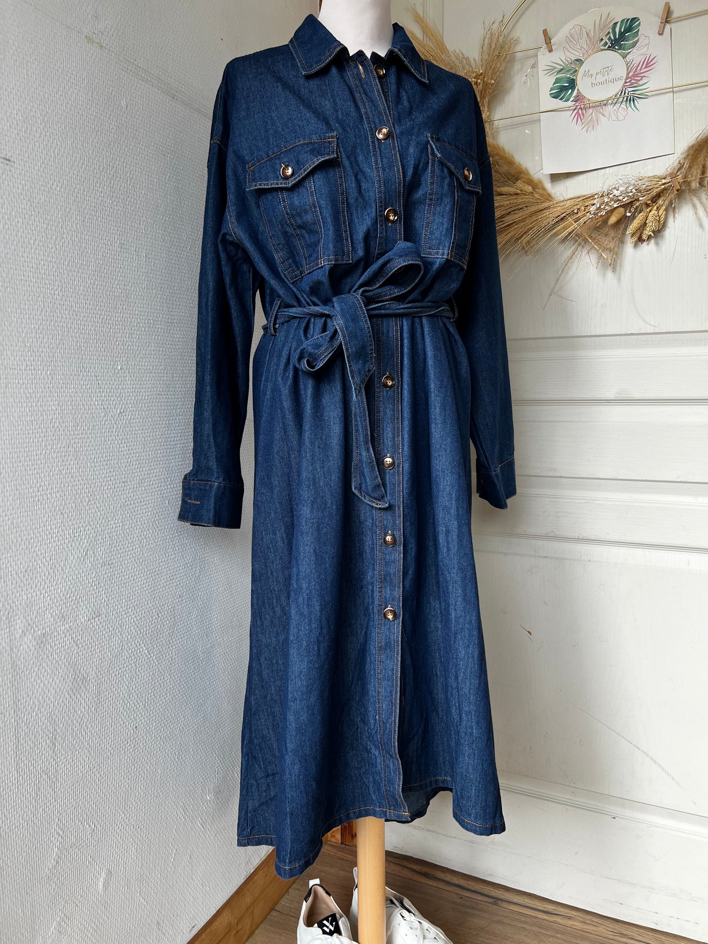 Robe longue en jean