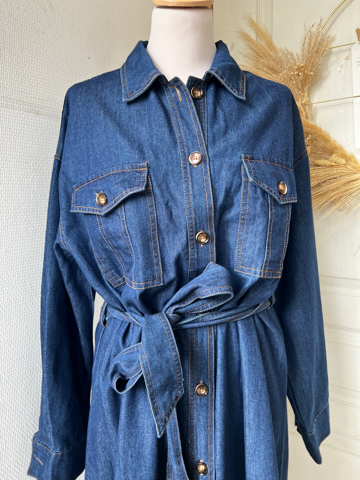 Robe longue en jean