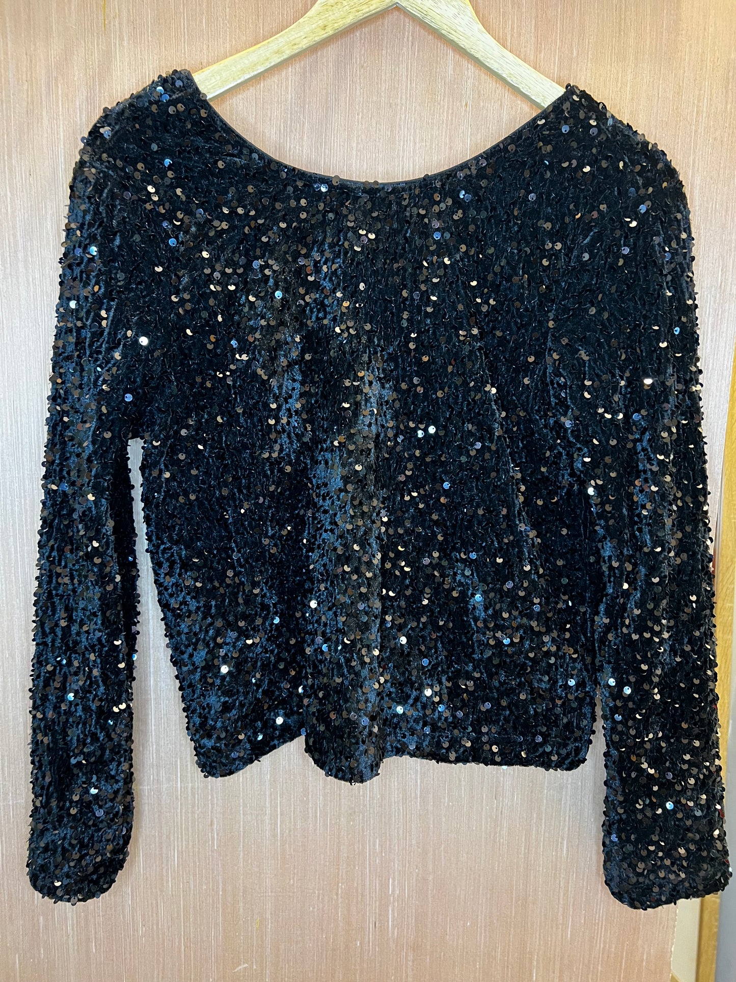 Blouse tissu velours à sequin