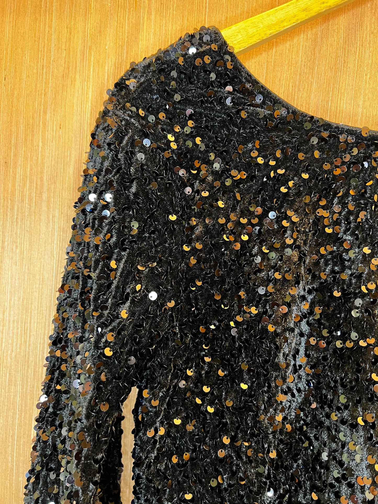 Blouse tissu velours à sequin