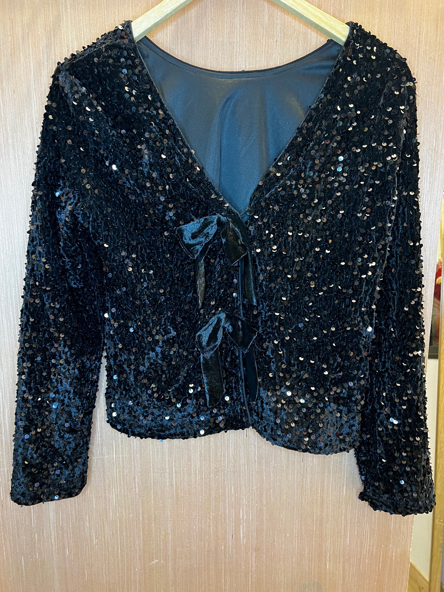 Blouse tissu velours à sequin